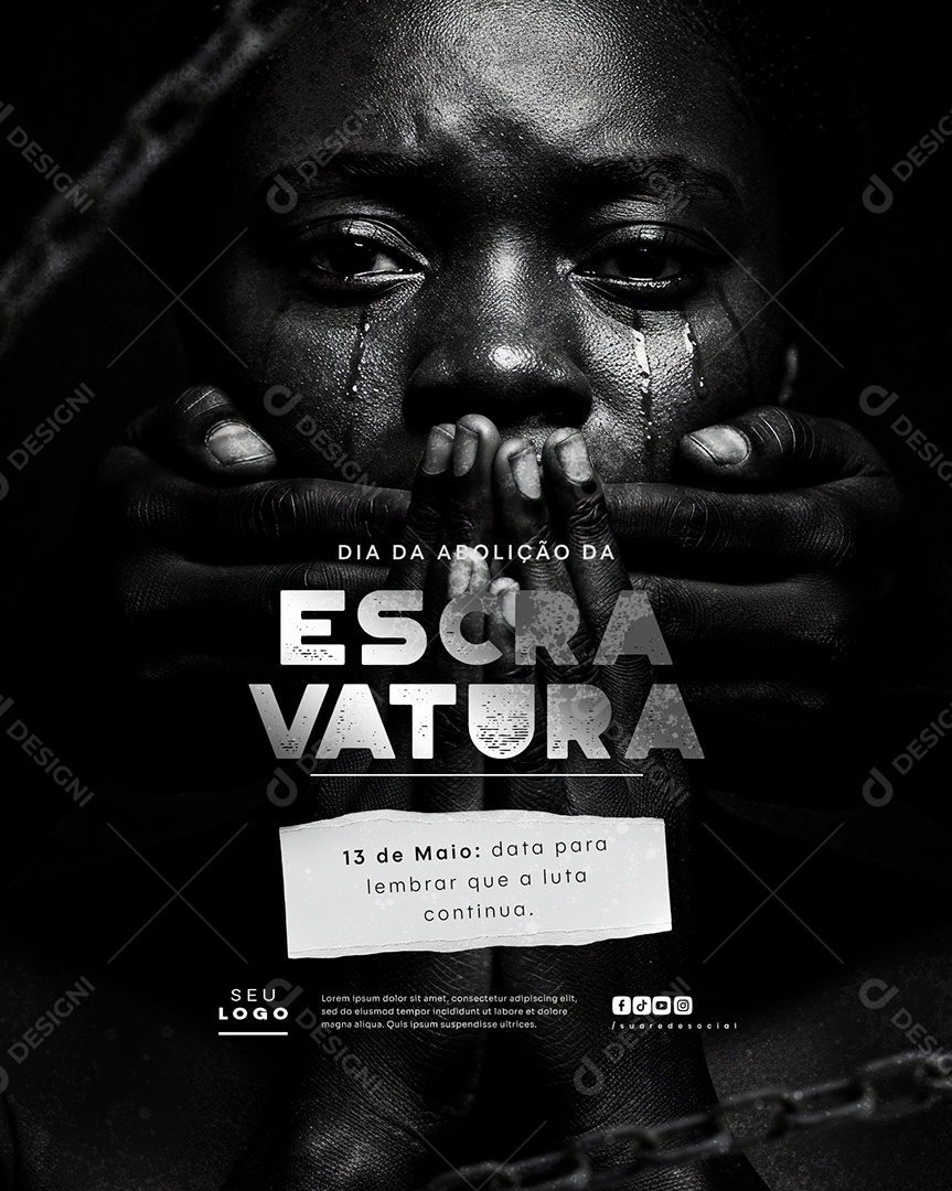 Dia da Abolição da Escravatura 13 de Maio Social Media PSD Editável