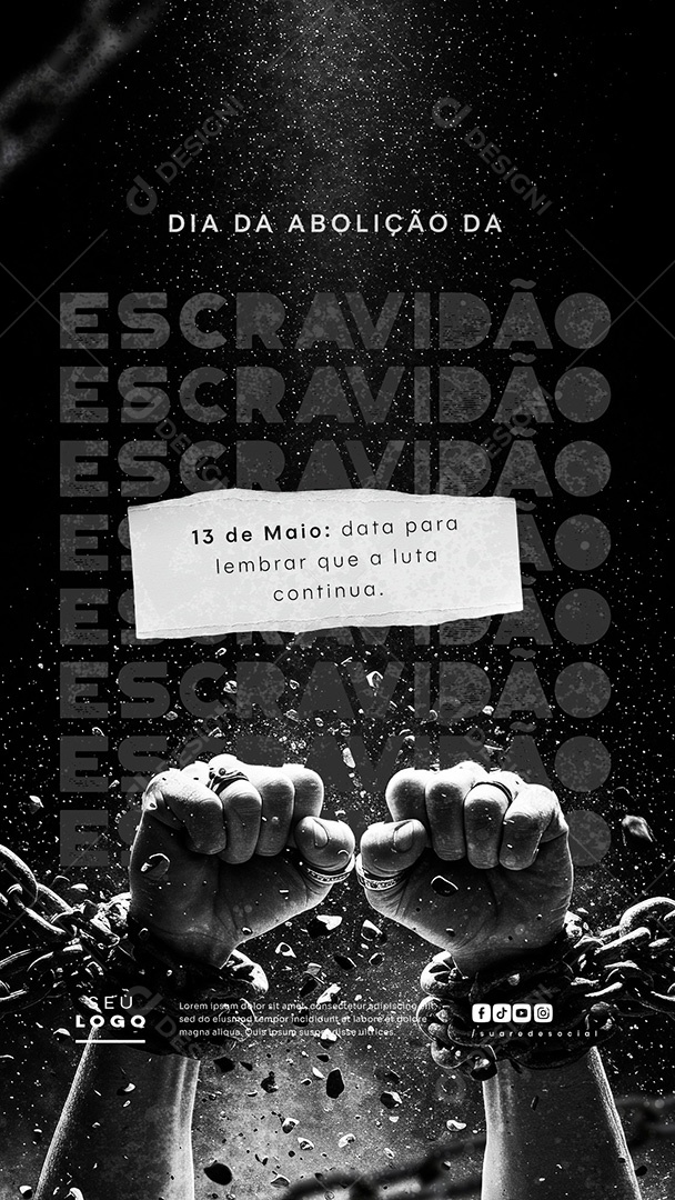 Story Dia da Abolição da Escravatura 13 de Maio Social Media PSD Editável