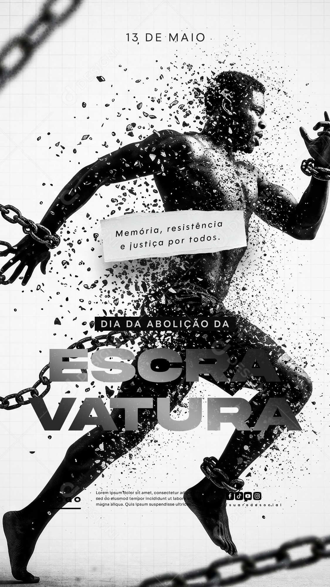 Story Dia da Abolição da Escravatura 13 de Maio Social Media PSD Editável