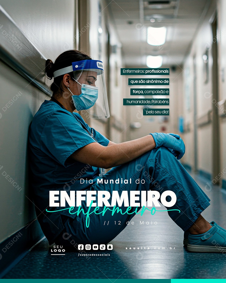 Dia Mundial do Enfermeiro 12 de Maio Social Media PSD Editável