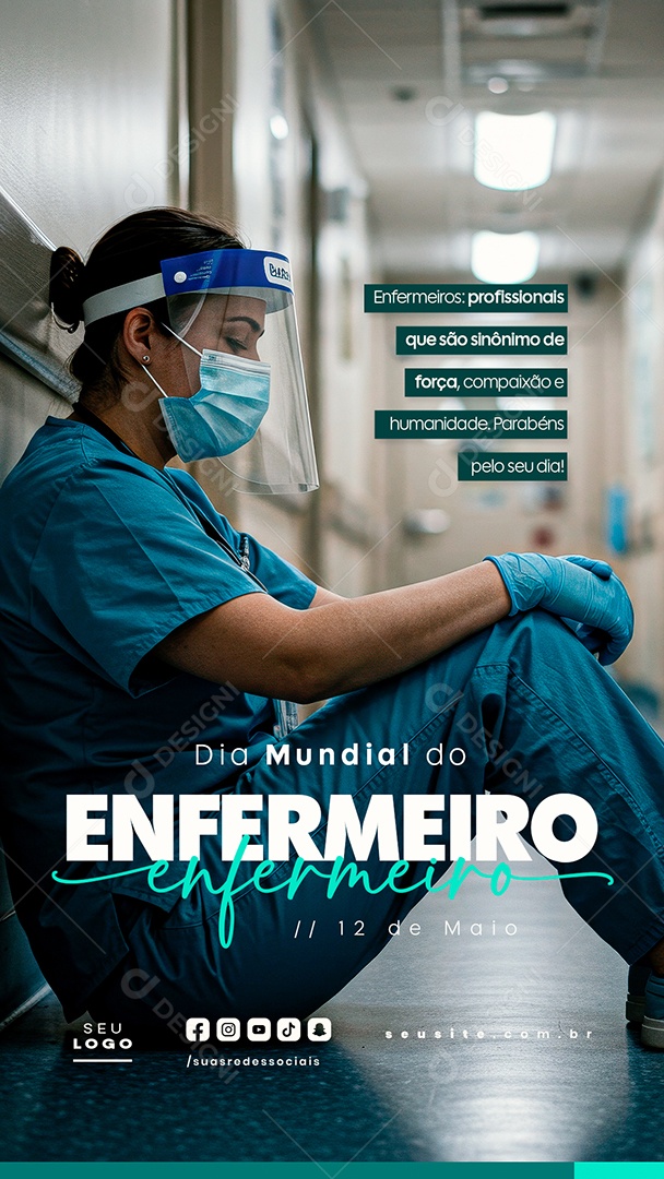 Story Dia Mundial do Enfermeiro 12 de Maio Social Media PSD Editável