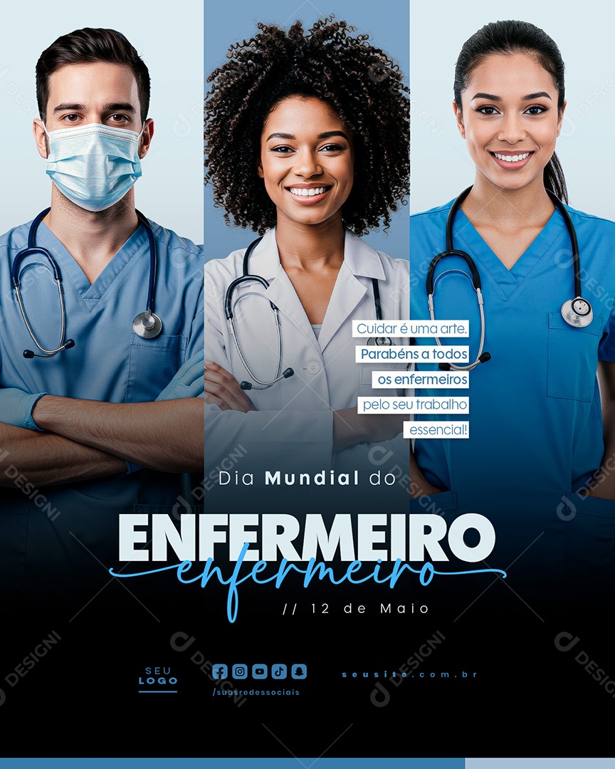 Dia Mundial do Enfermeiro 12 de Maio Social Media PSD Editável