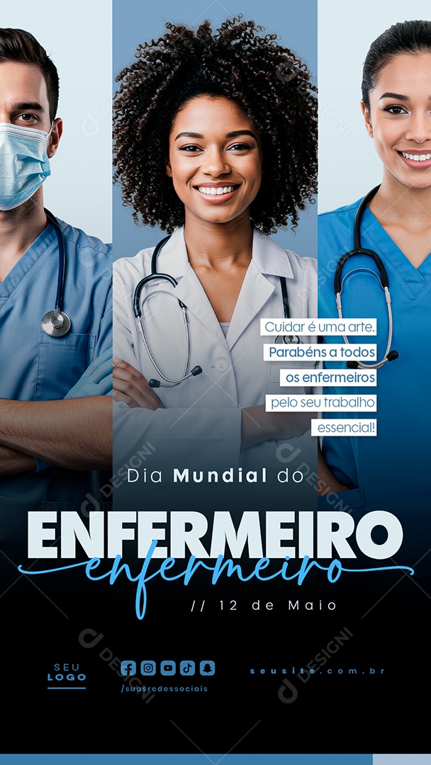 Story Dia Mundial do Enfermeiro 12 de Maio Social Media PSD Editável