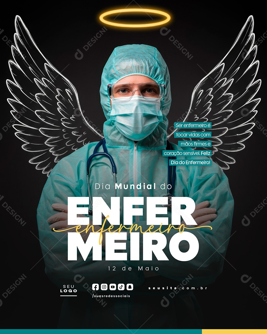 Dia Mundial do Enfermeiro 12 de Maio Social Media PSD Editável