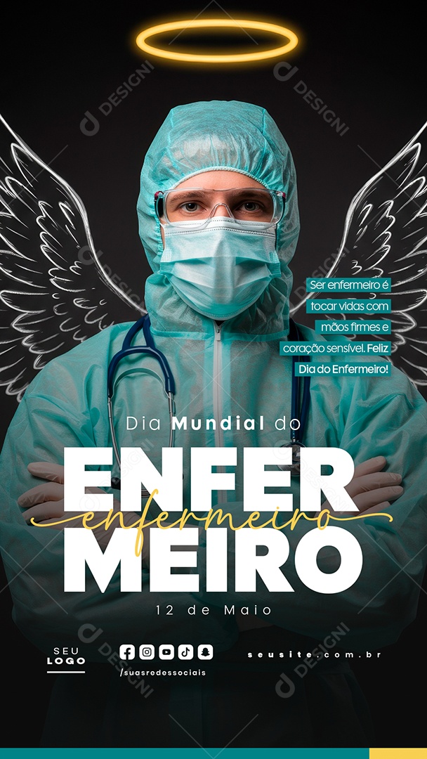 Story Dia Mundial do Enfermeiro 12 de Maio Social Media PSD Editável