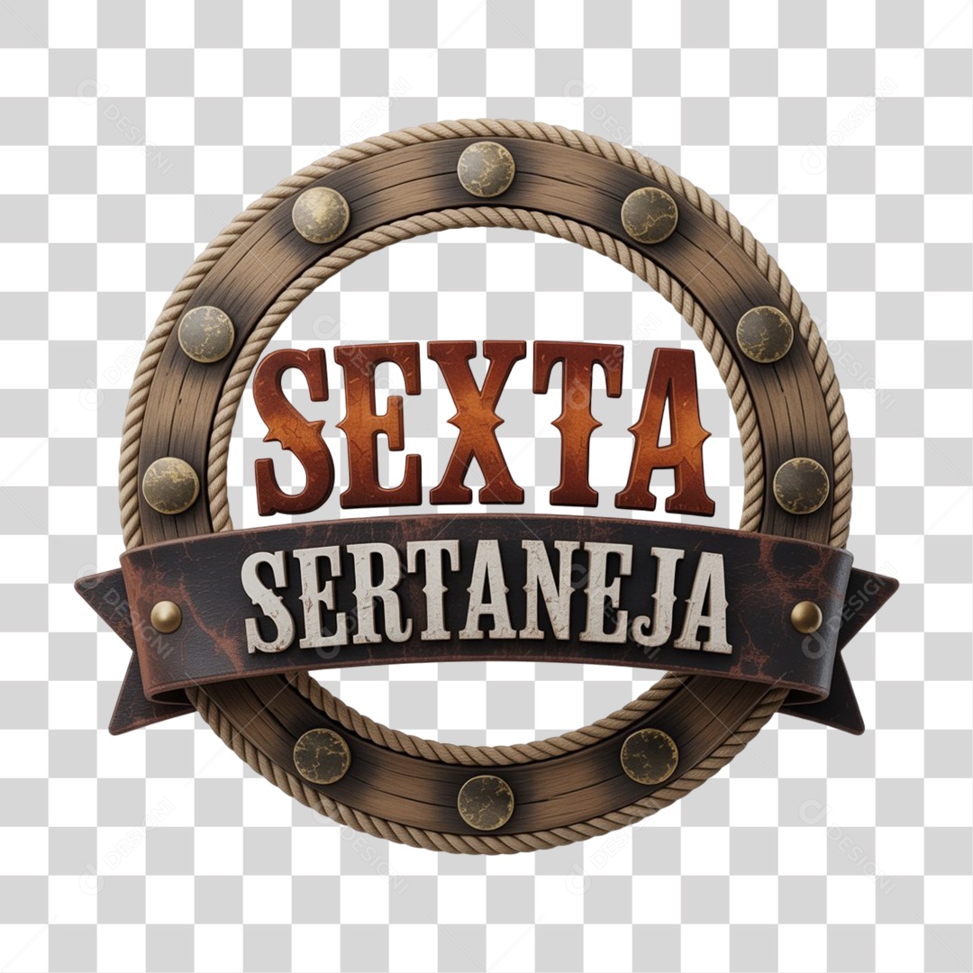 Selo 3D Sexta Sertaneja PNG Transparente