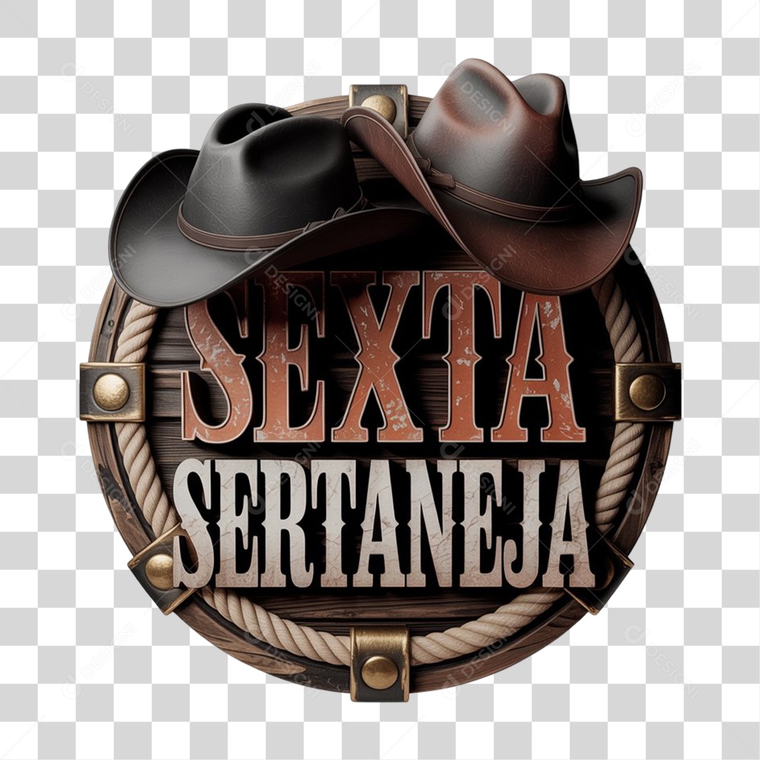 Selo 3D Sexta Sertaneja PNG Transparente