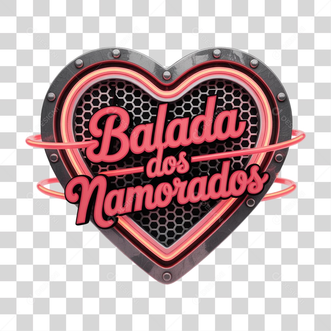 Selo 3D Balada dos Namorados PNG Transparente