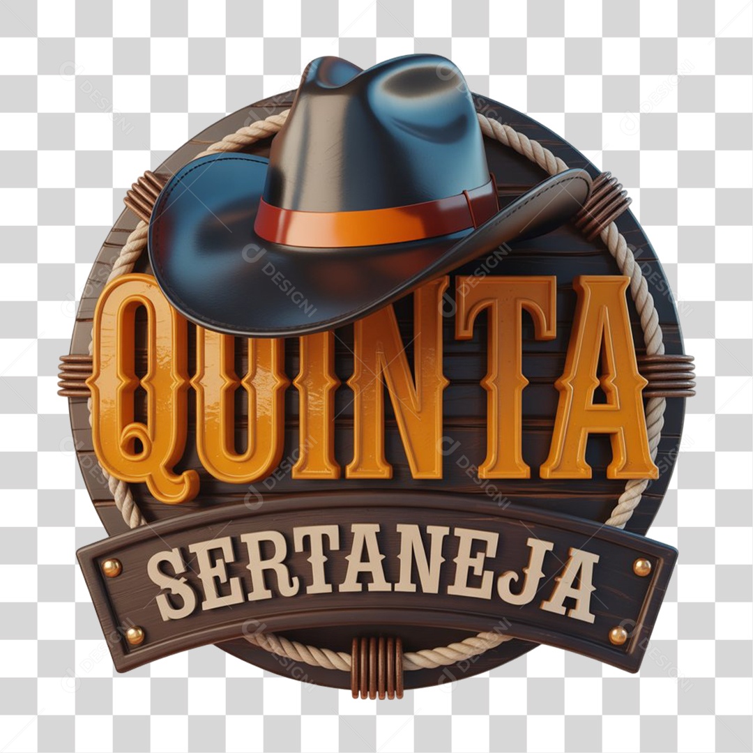 Selo 3D Quinta Sertaneja PNG Transparente