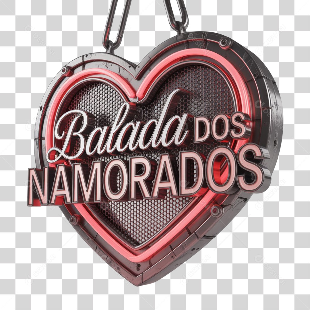 Selo 3D Balada dos Solteiros PNG Transparente