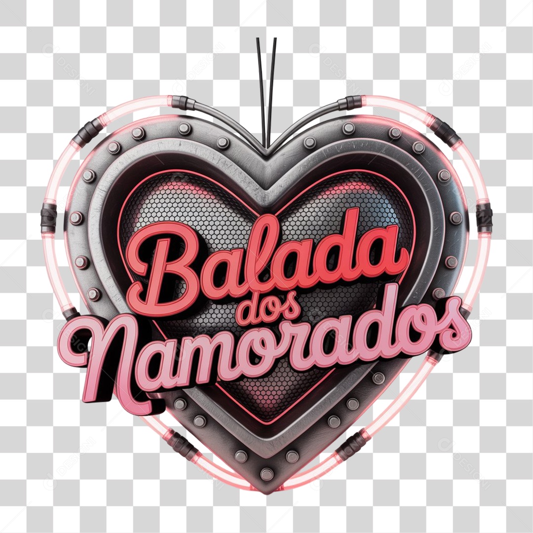 Selo 3D Balada dos Solteiros PNG Transparente