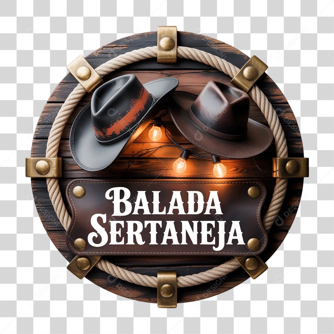 Selo 3D Balada Sertaneja PNG Transparente