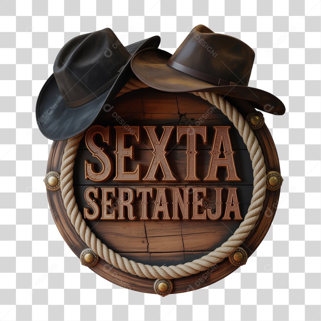 Selo 3D Sexta Sertaneja PNG Transparente