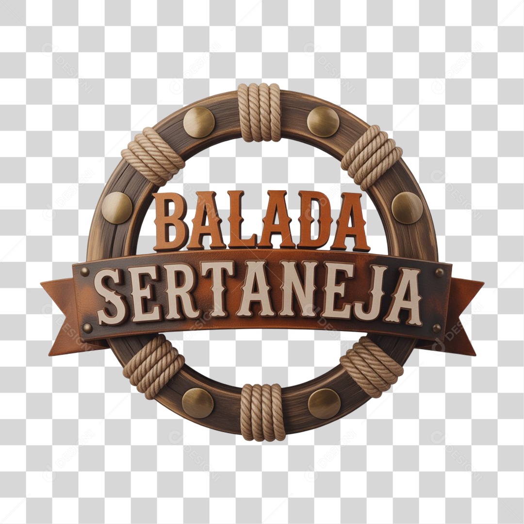 Selo 3D Balada Sertaneja PNG Transparente