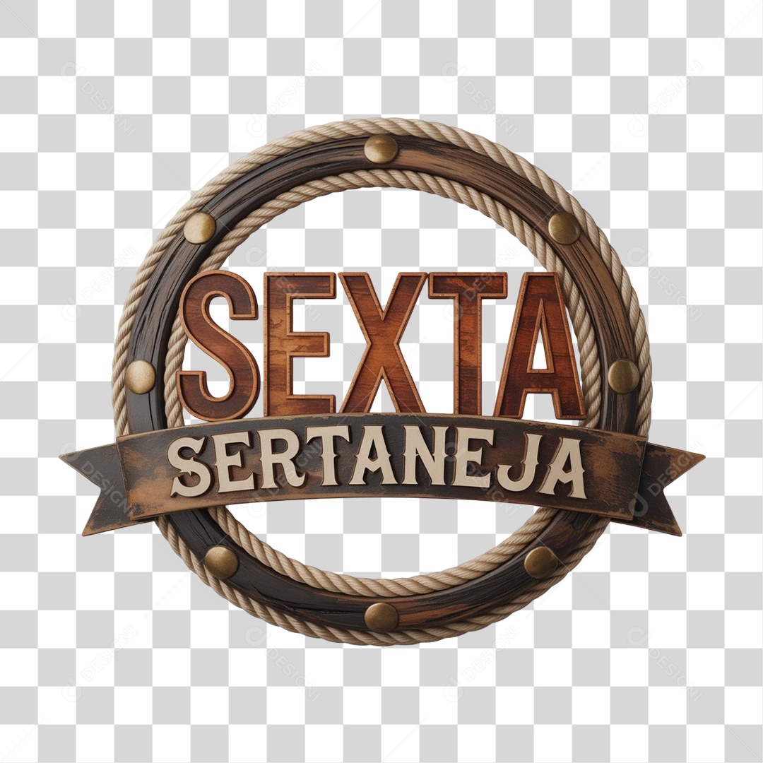 Selo 3D Sexta Sertaneja PNG Transparente