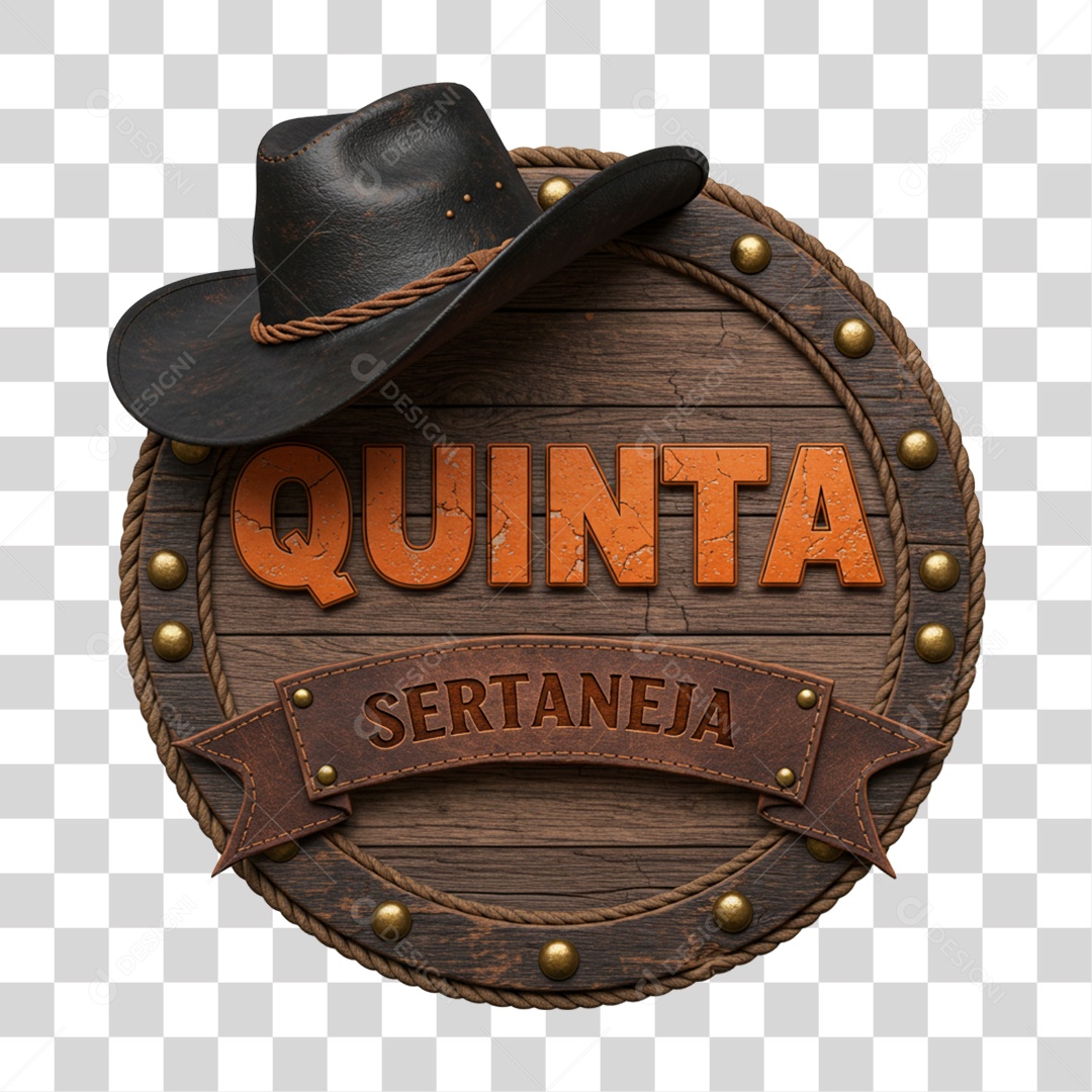 Selo 3D Quinta Sertaneja PNG Transparente
