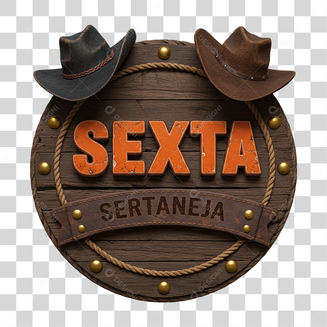 Selo 3D Sexta Sertaneja PNG Transparente