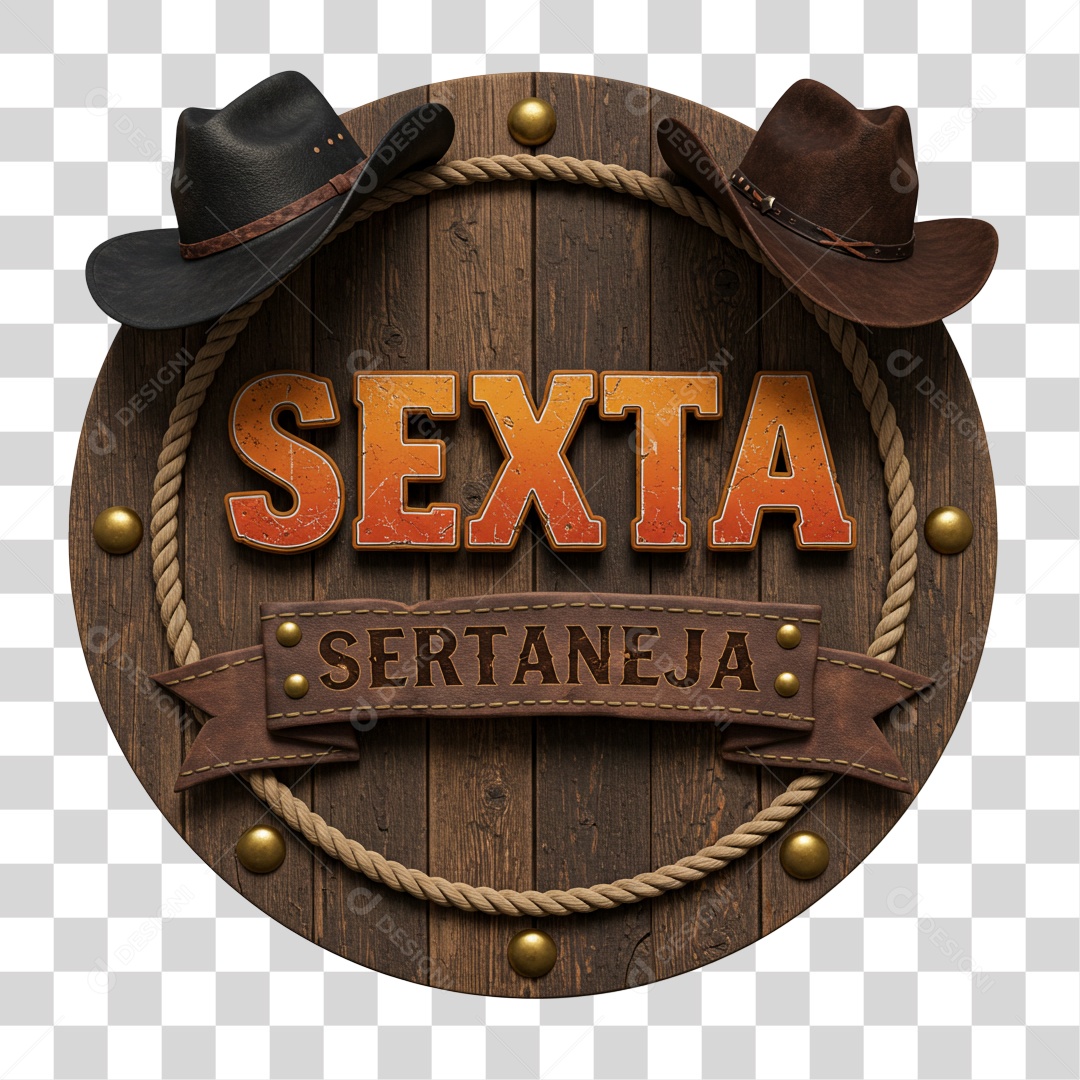 Selo 3D Sexta Sertaneja PNG Transparente