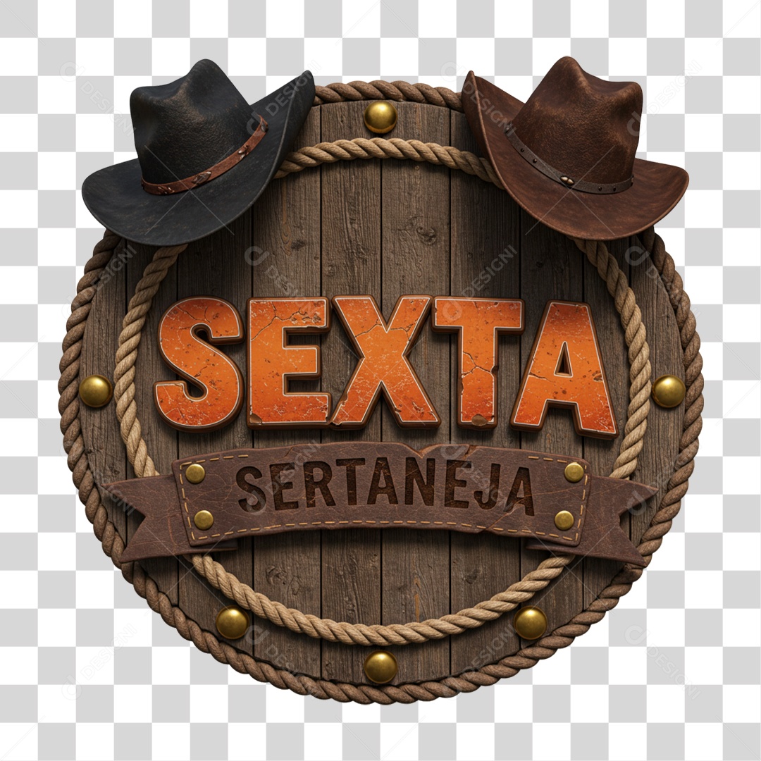Selo 3D Sexta Sertaneja PNG Transparente