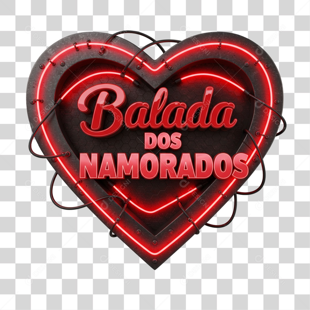 Selo 3D Balada dos Solteiros PNG Transparente