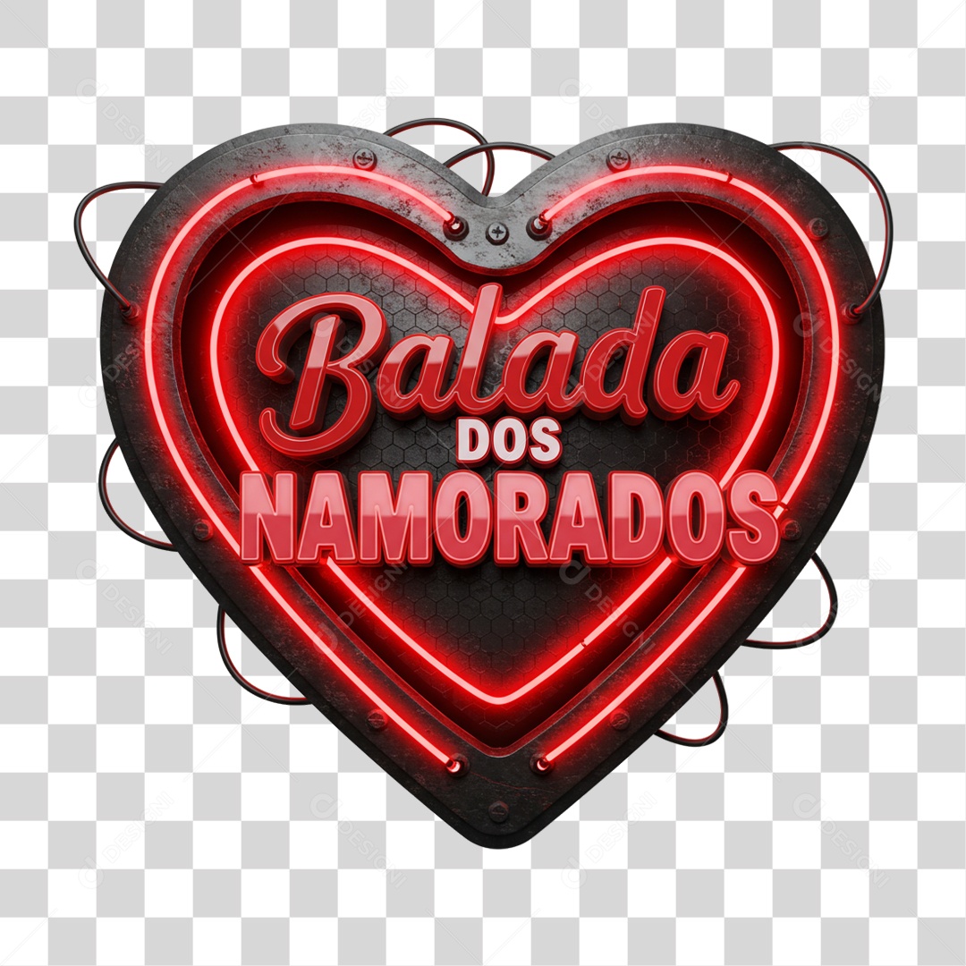 Selo 3D Balada dos Solteiros PNG Transparente