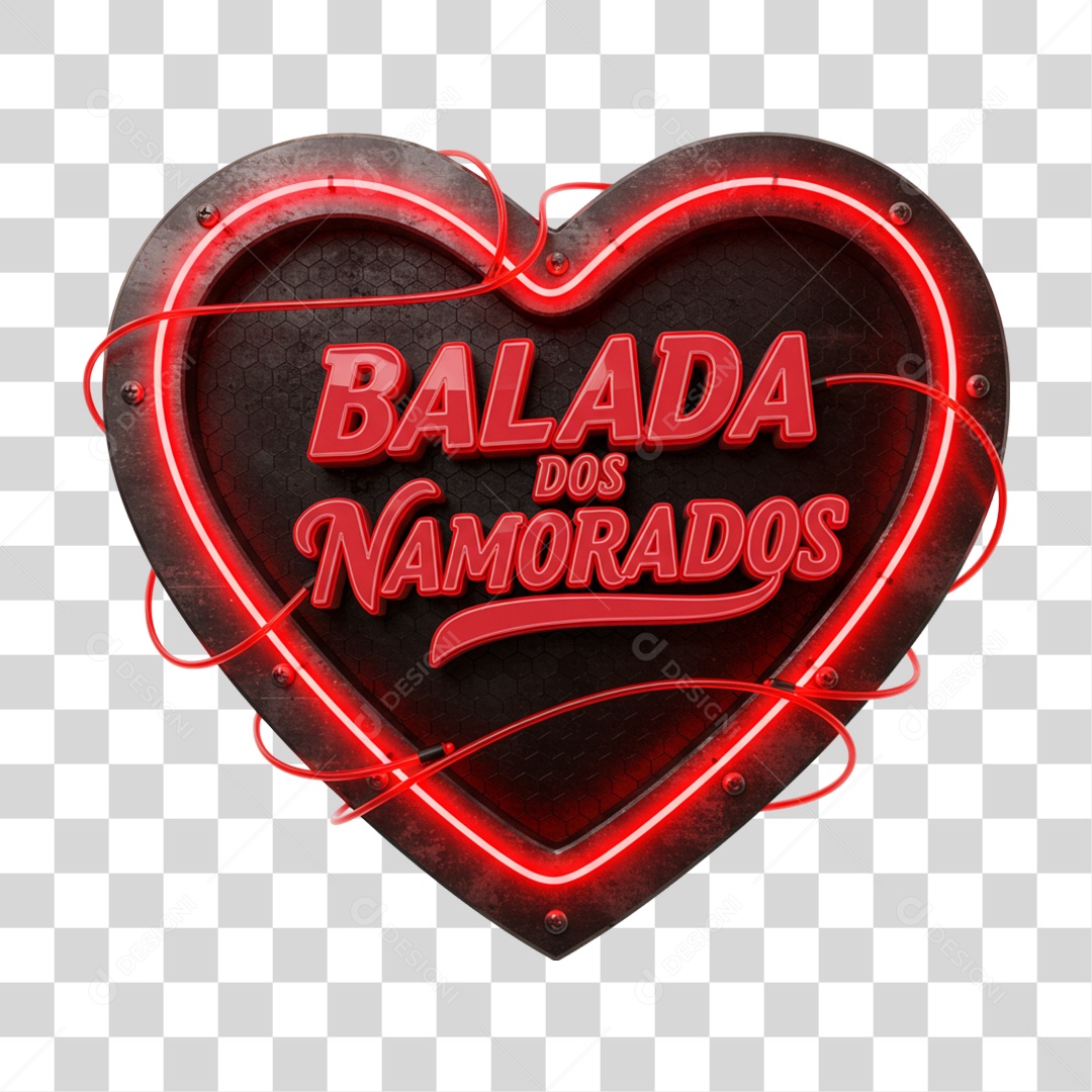 Selo 3D Balada dos Solteiros PNG Transparente