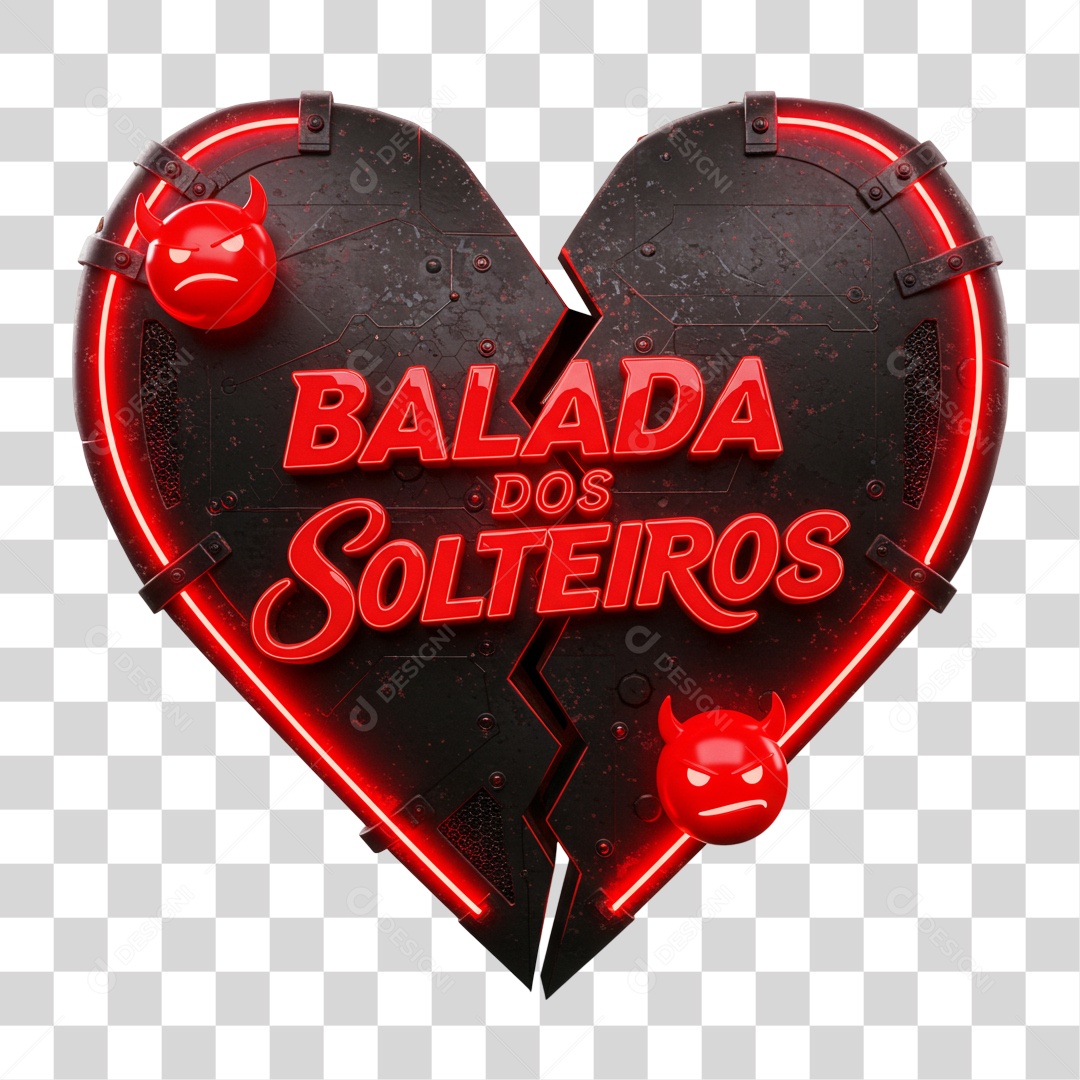 Selo 3D Balada dos Solteiros PNG Transparente