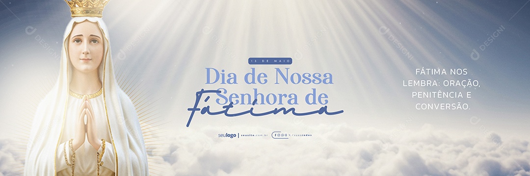 Carrossel Dia de Nossa Senhora de Fátima 13 de Maio Social Media PSD Editável