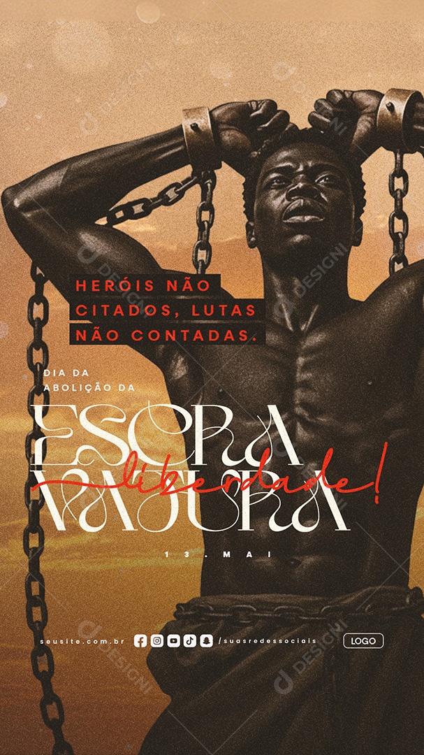Story Dia da Abolição da Escravatura 13 de Maio Social Media PSD Editável