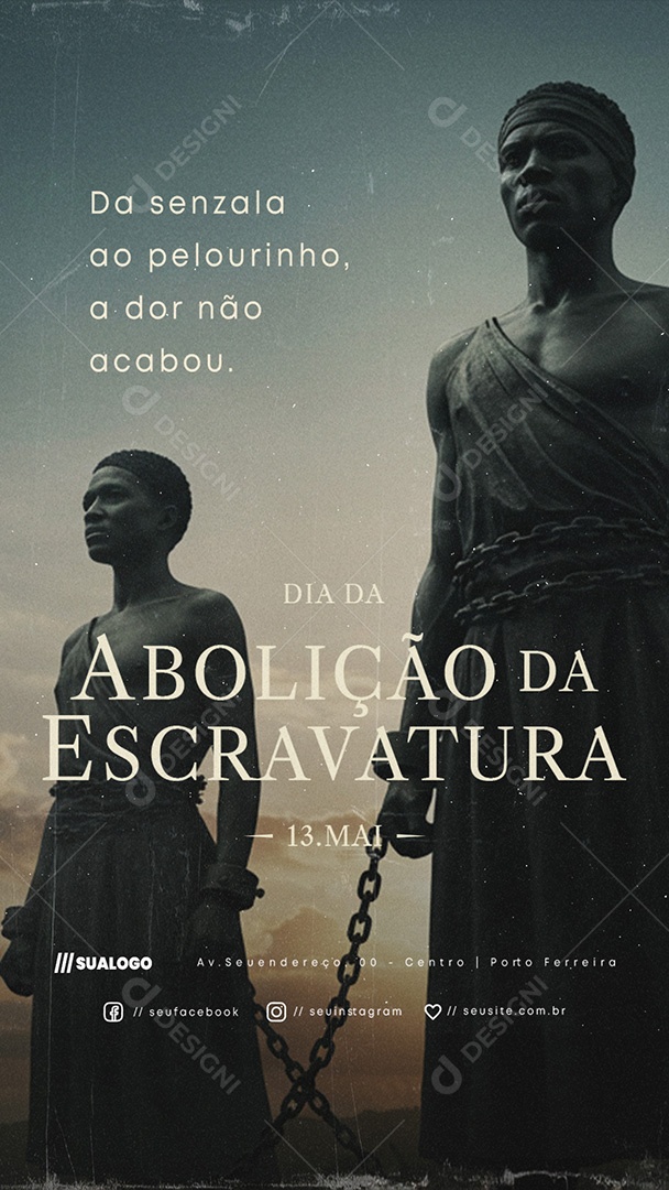 Story Dia da Abolição da Escravatura 13 de Maio Social Media PSD Editável