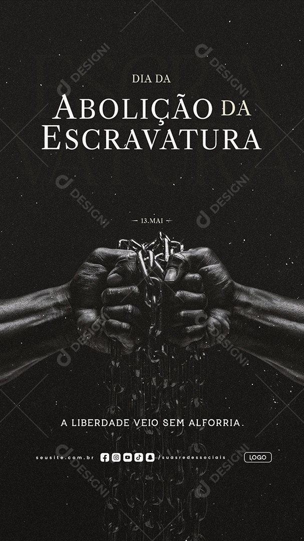 Story Dia da Abolição da Escravatura 13 de Maio Social Media PSD Editável