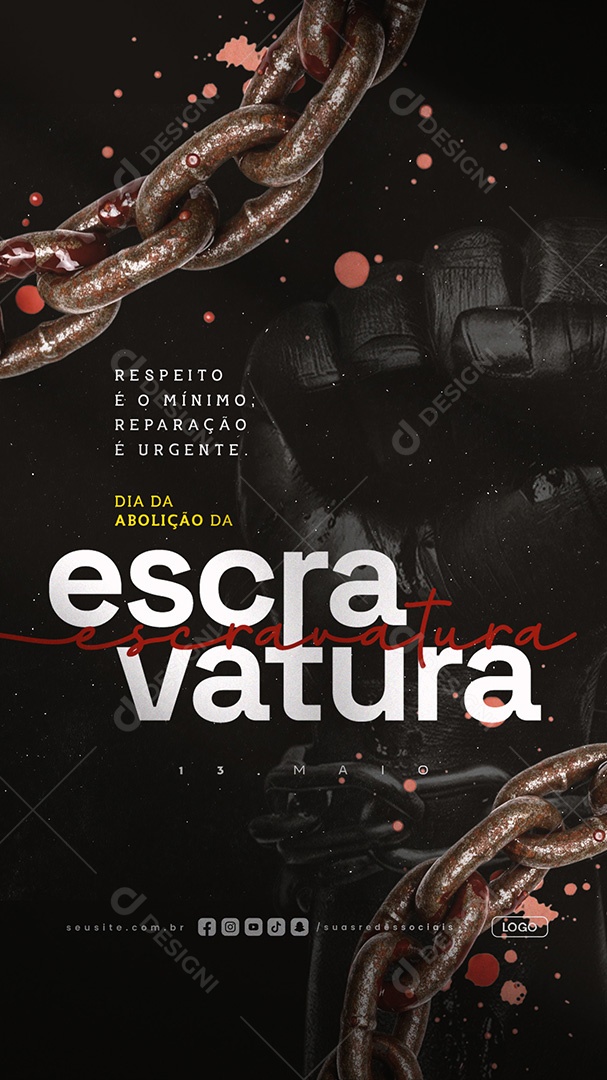 Story Dia da Abolição da Escravatura 13 de Maio Social Media PSD Editável