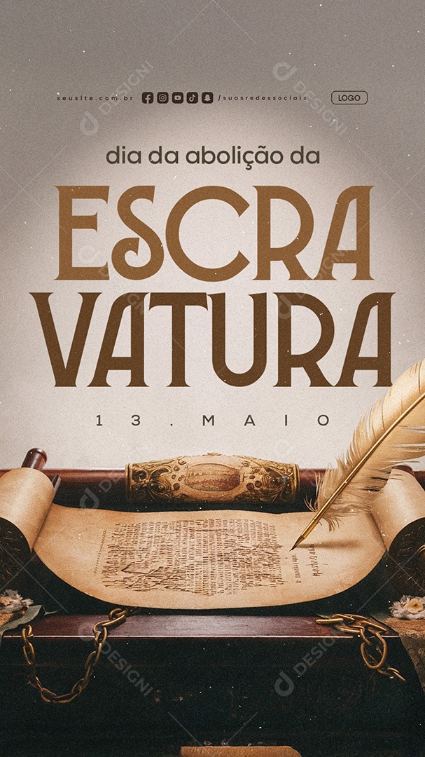 Story Dia da Abolição da Escravatura 13 de Maio Social Media PSD Editável