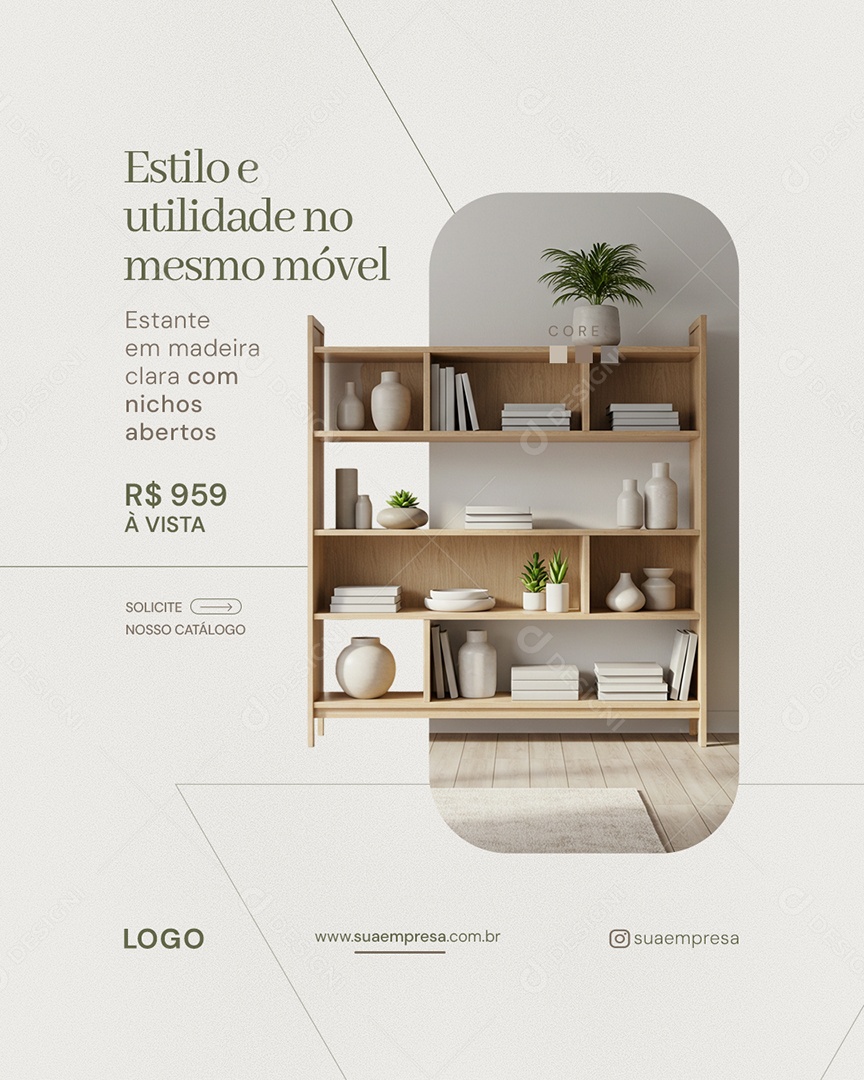 Loja de Móveis Estilo e Utilidade Social Media PSD Editável