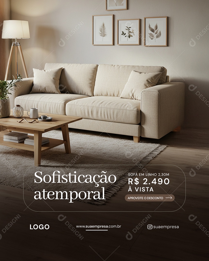 Loja de Móveis Sofisticação Atemporal Social Media PSD Editável