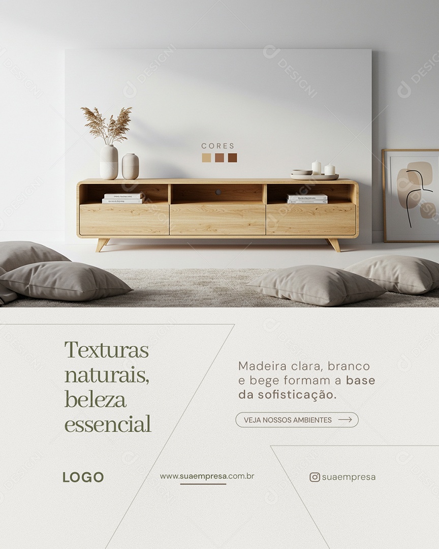 Loja de Móveis Texturas Naturais Social Media PSD Editável