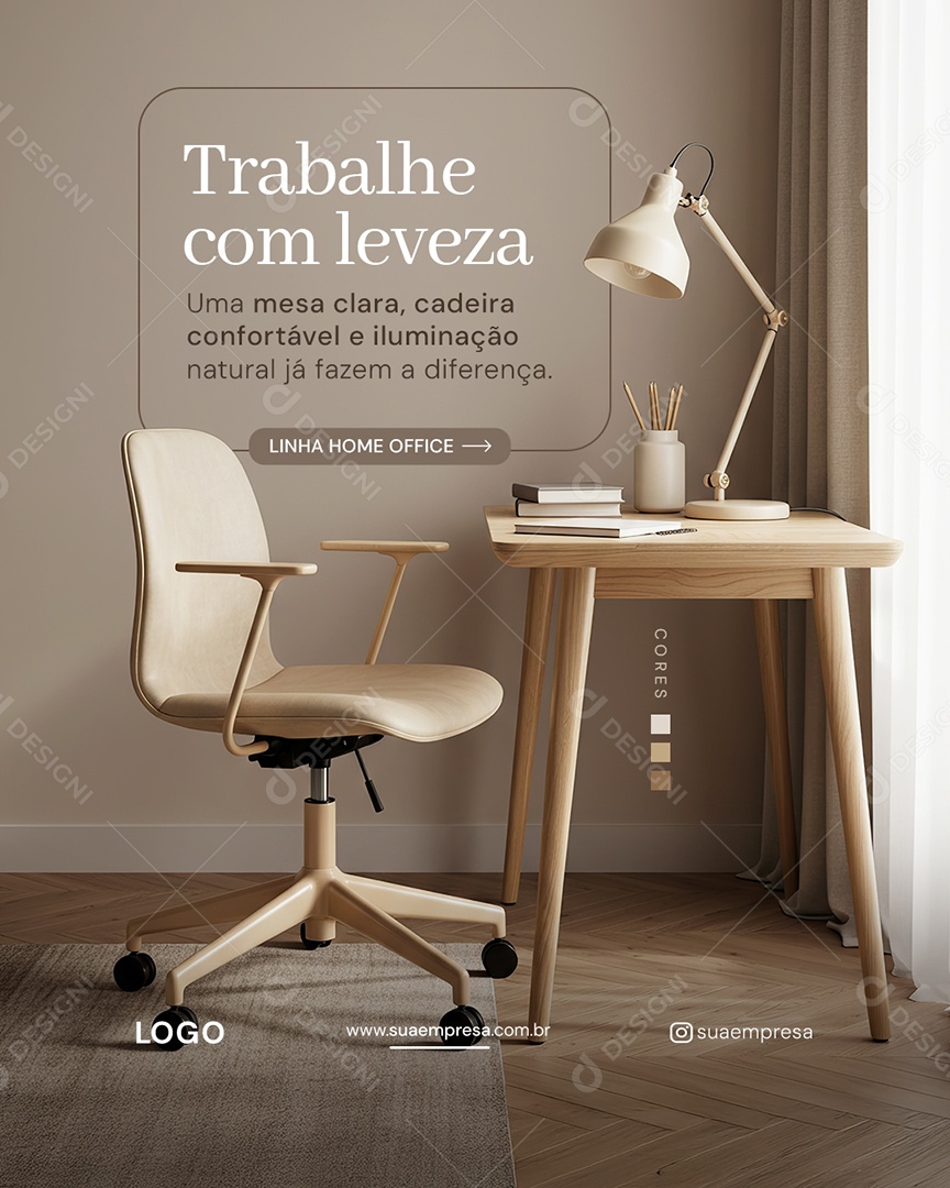 Loja de Móveis Cadeira e Mesa Social Media PSD Editável