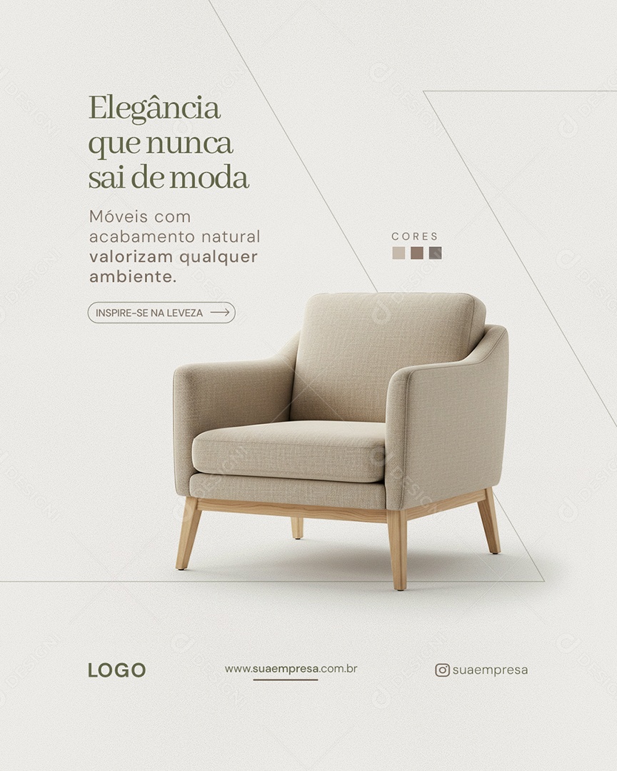 Loja de Móveis Elegância Cadeira Social Media PSD Editável
