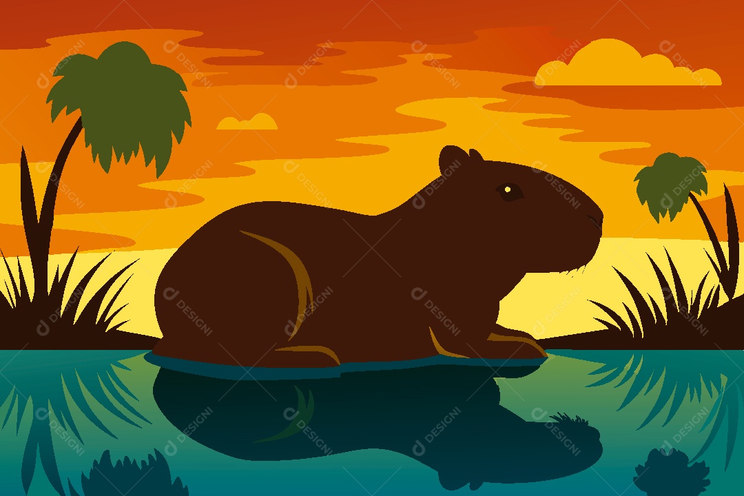 Capivara Ilustração Vetor EPS