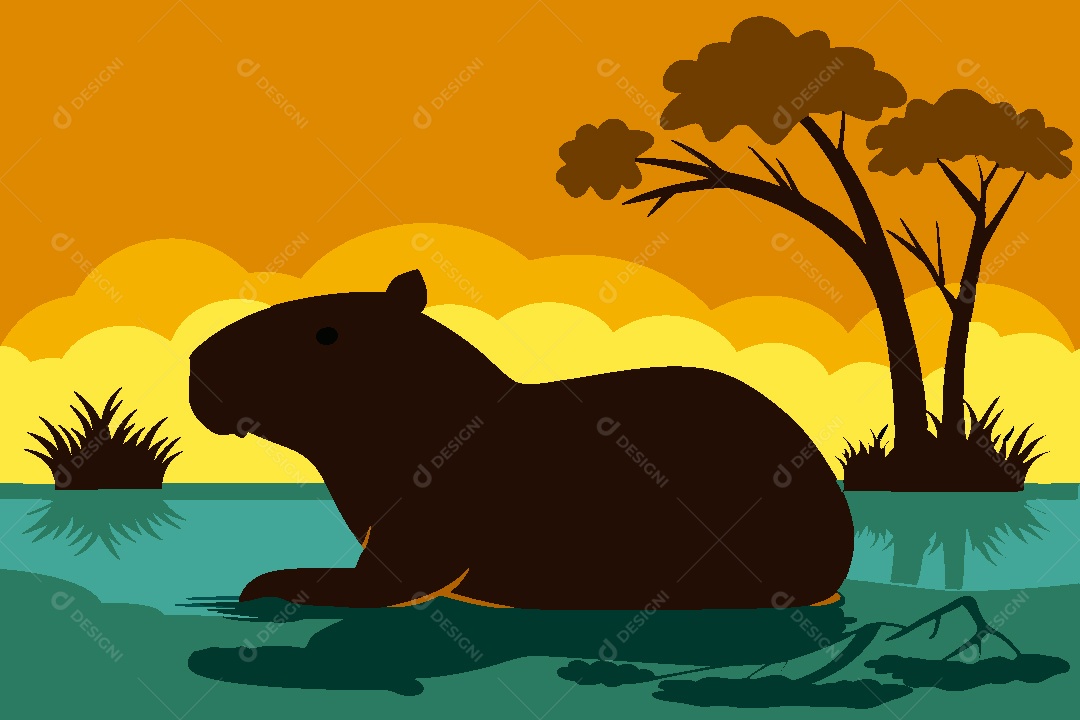 Capivara Ilustração Vetor EPS