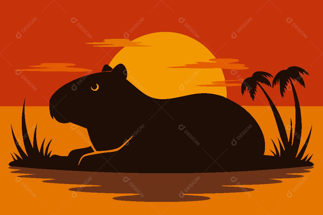 Capivara Ilustração Vetor EPS