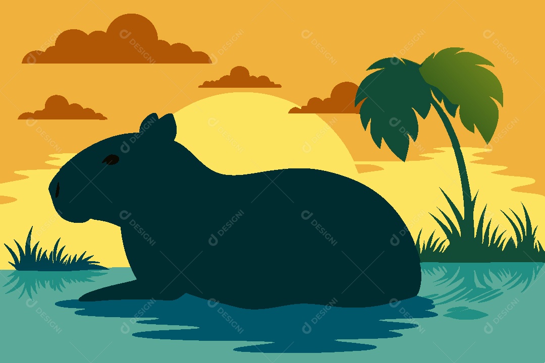 Capivara Ilustração Vetor EPS