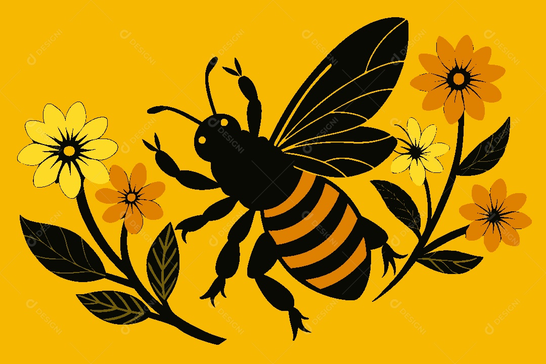 Abelha Ilustração Vetor EPS