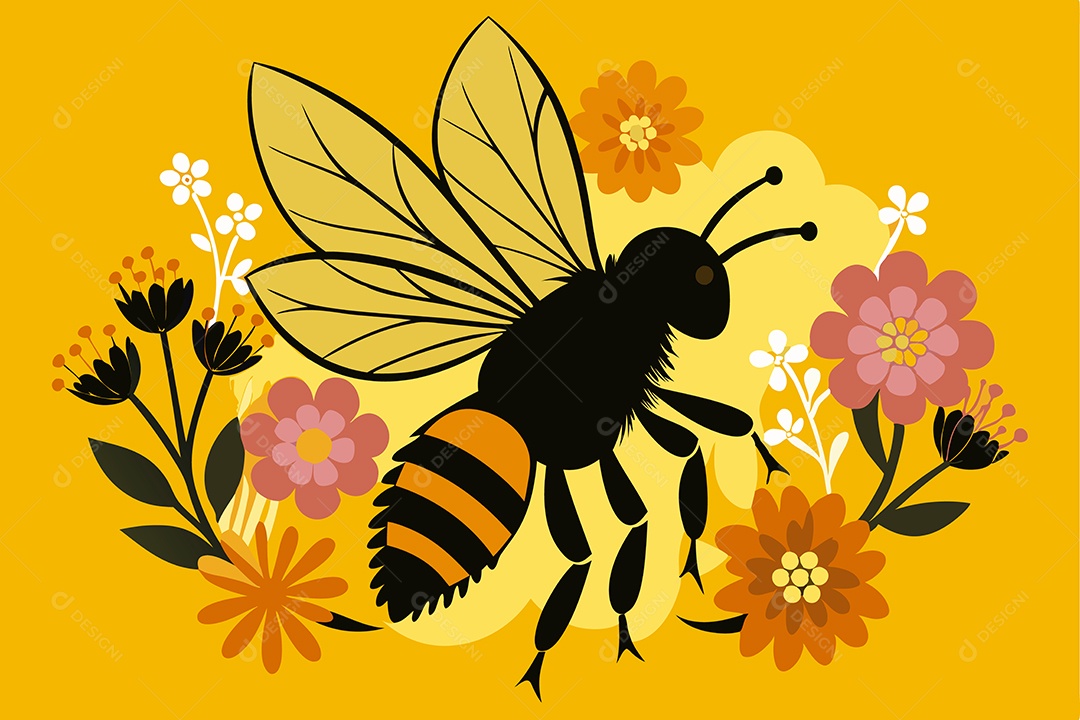 Abelha Ilustração Vetor EPS