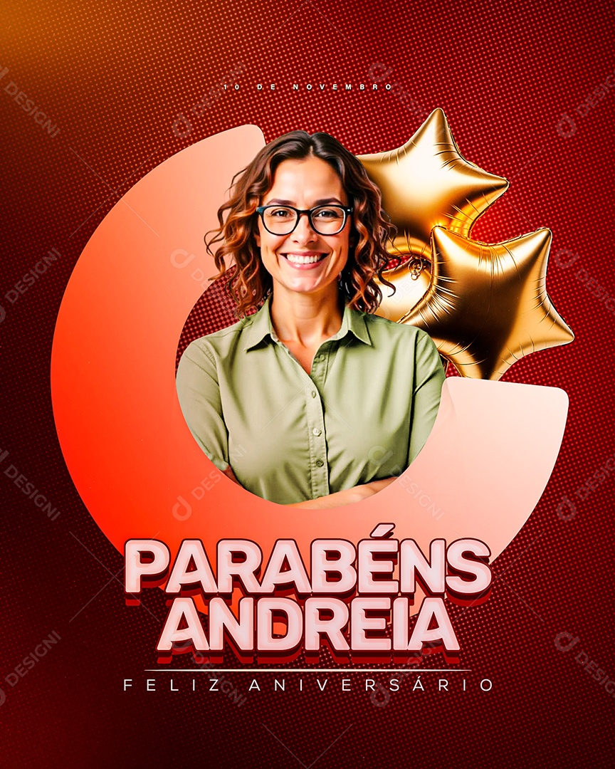 Story Feliz Aniversário Parabéns Andreia Social Media PSD Editável