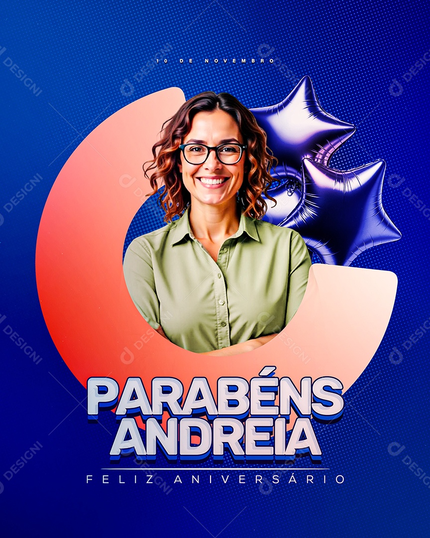 Story Feliz Aniversário Parabéns Andreia Social Media PSD Editável