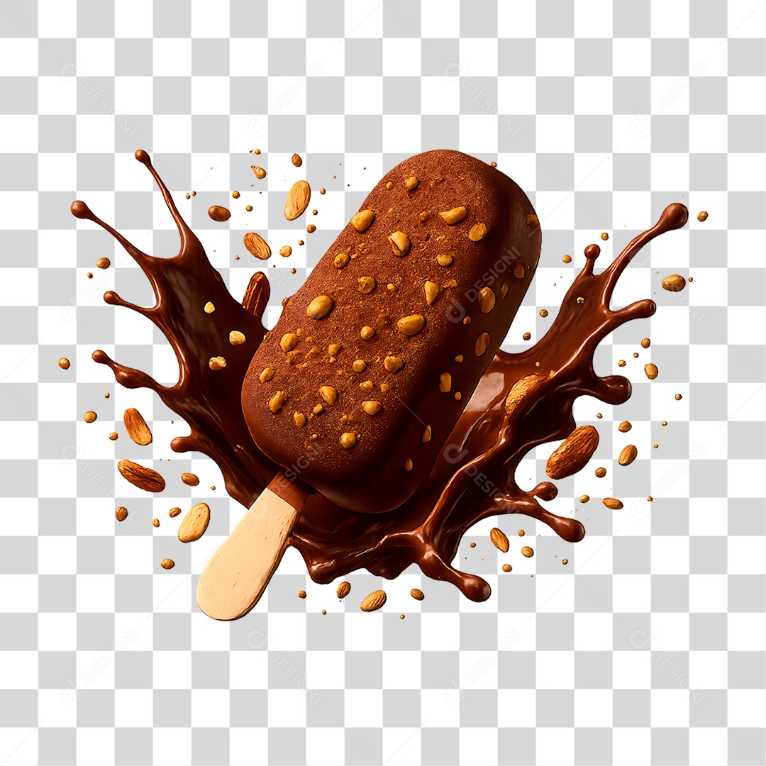 Picolé de Chocolate PNG Transparente