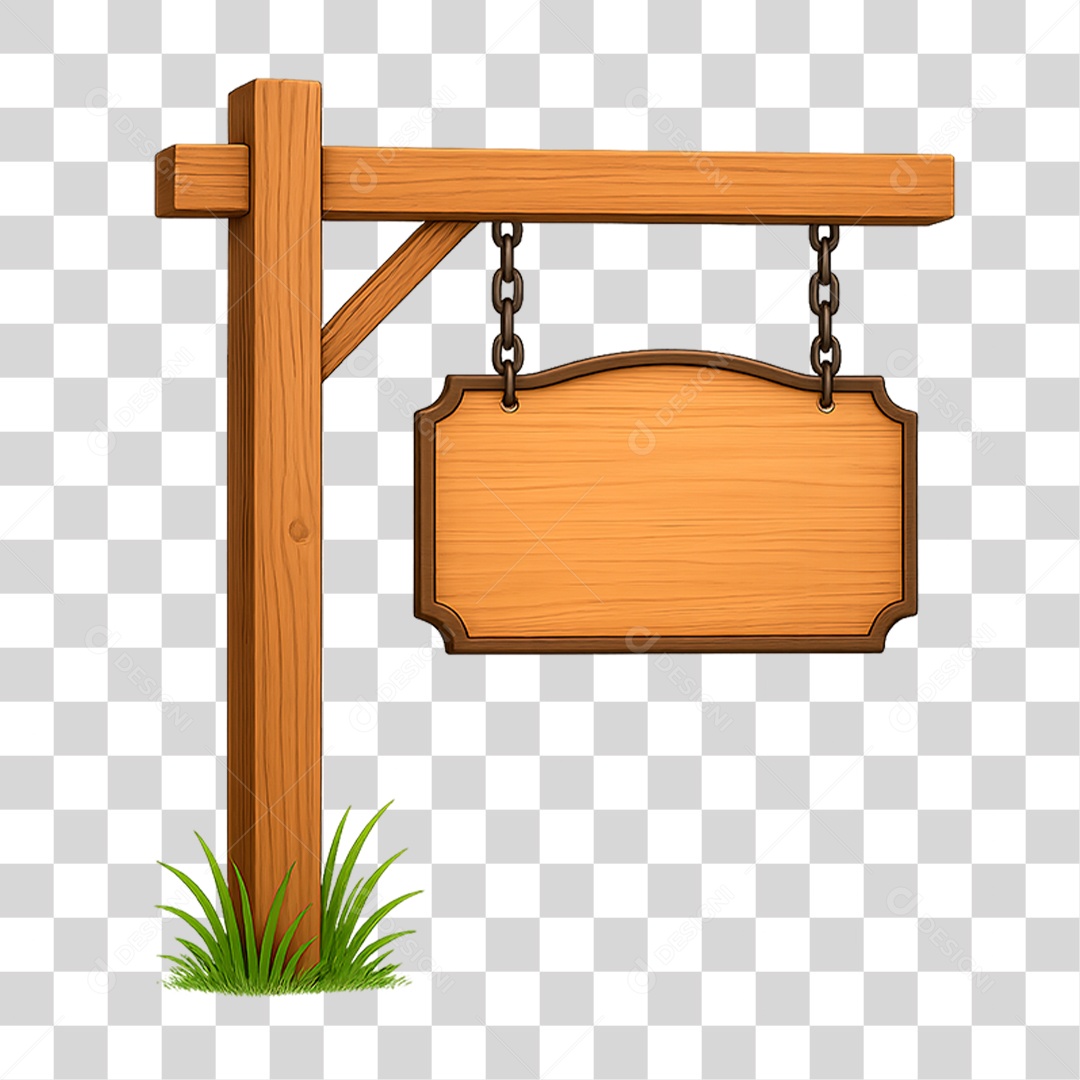 Placa de Madeira PNG Transparente