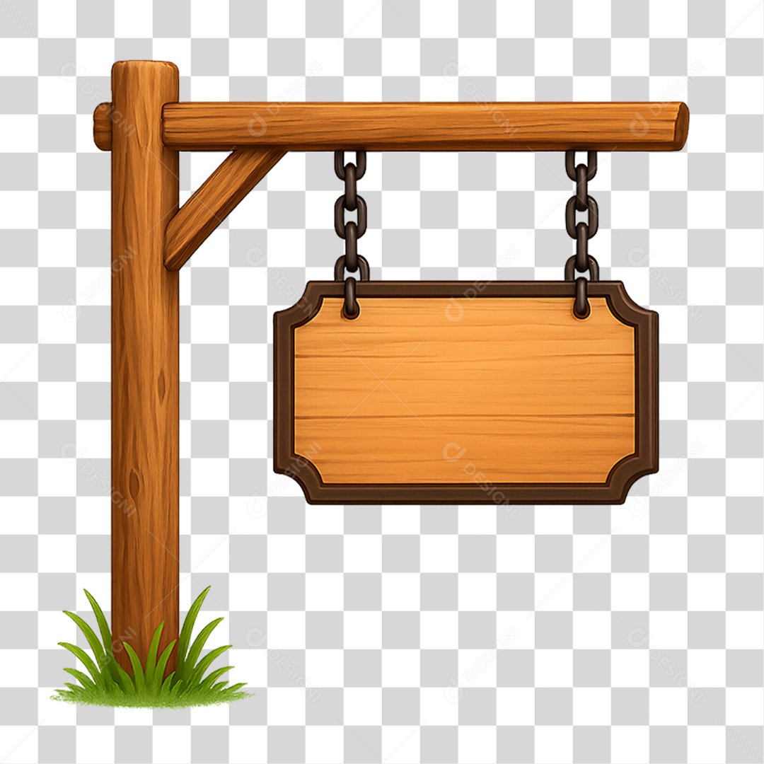 Placa de Madeira PNG Transparente
