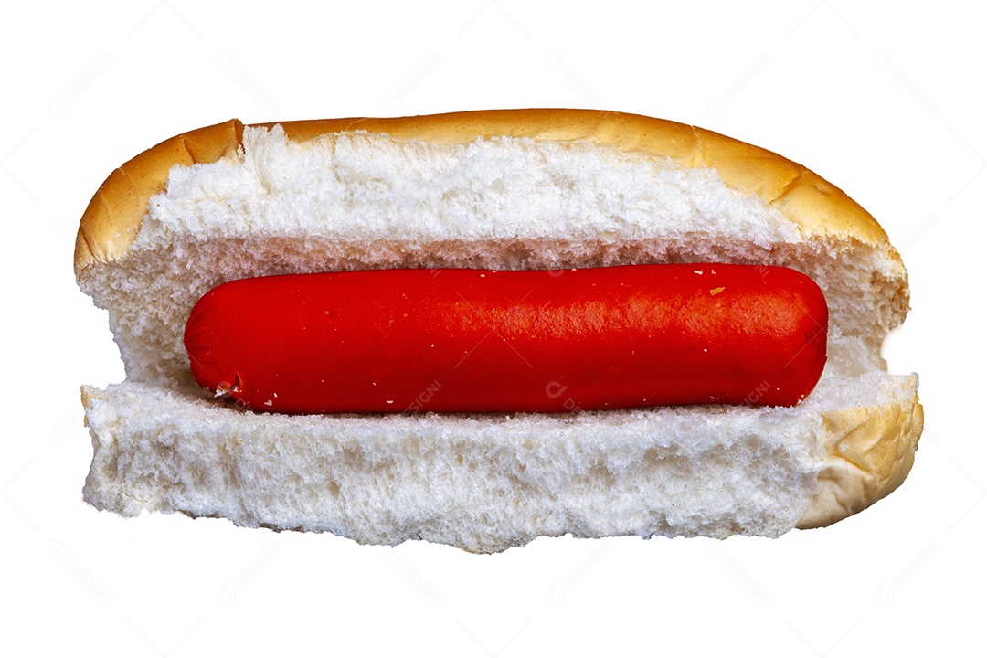 Pão com salsicha cachorro quente tradicional